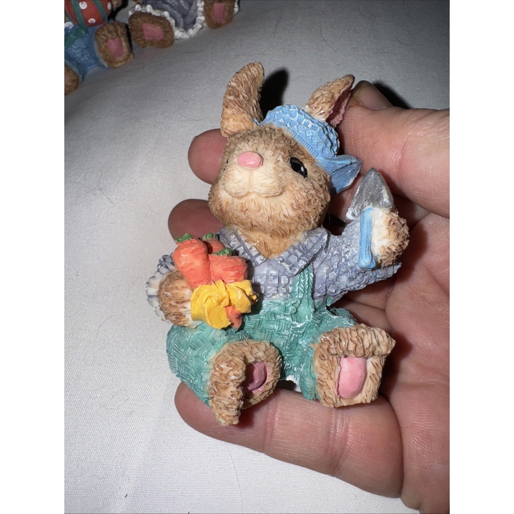 RARE Cottontail Collection Happy Easter Set Of‎ 4 / 3" 2 Boys/2 Girls - Picture 5 of 13